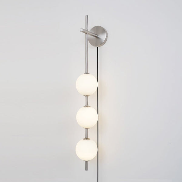 modern brass glass globe plug in wall lamp