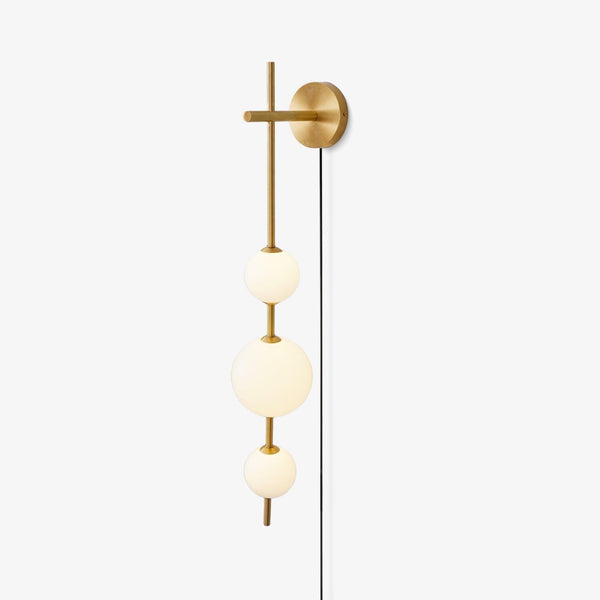 modern brass glass globe plug in wall lamp