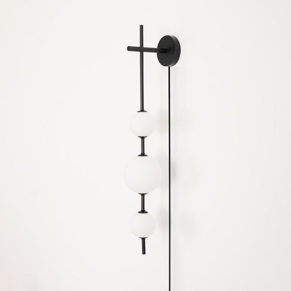 modern brass glass globe plug in wall lamp