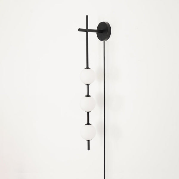 modern brass glass globe plug in wall lamp