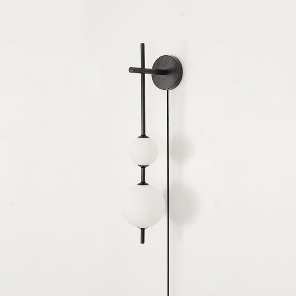 modern brass glass globe plug in wall lamp