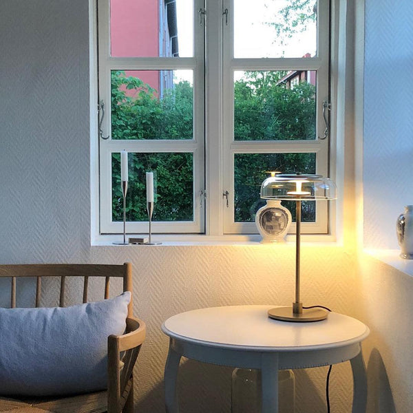 modern brass glass led table lamp