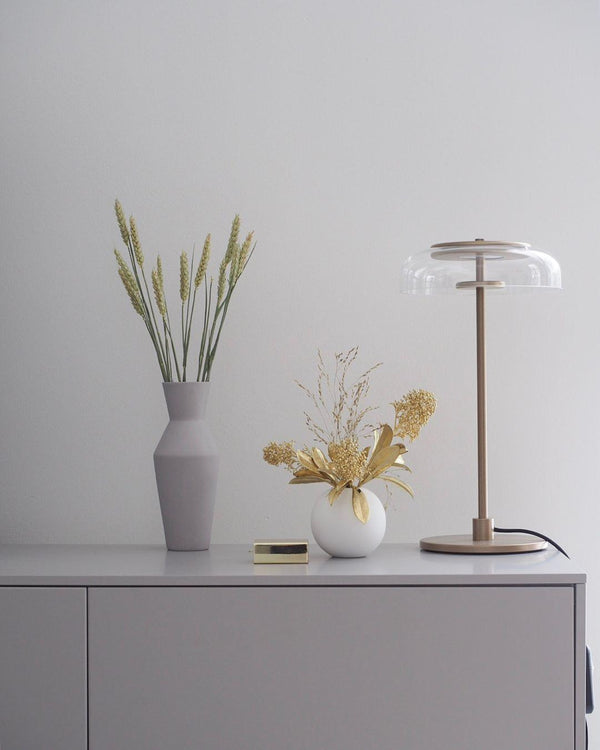 modern brass glass led table lamp