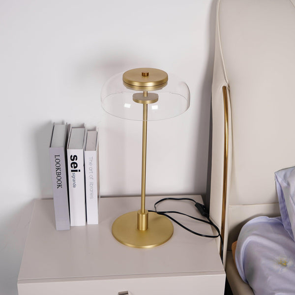 modern brass glass led table lamp