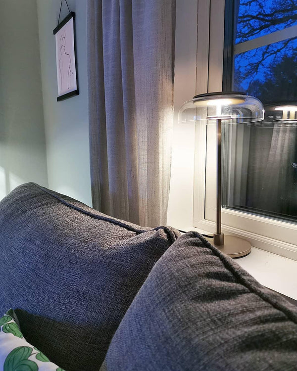 modern brass glass led table lamp