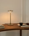 modern brass glass led table lamp