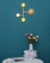 modern brass green glass wall sconce