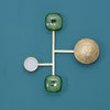 modern brass green glass wall sconce