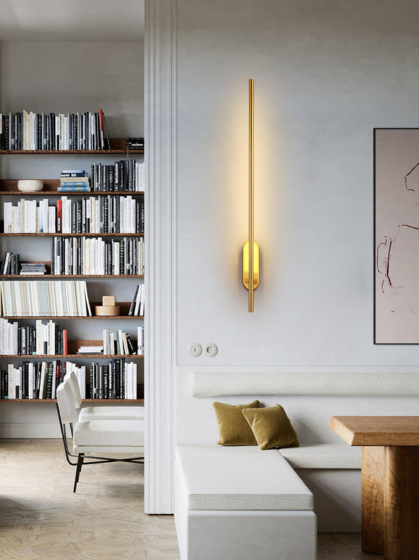 modern brass iron stick plug in wall sconce