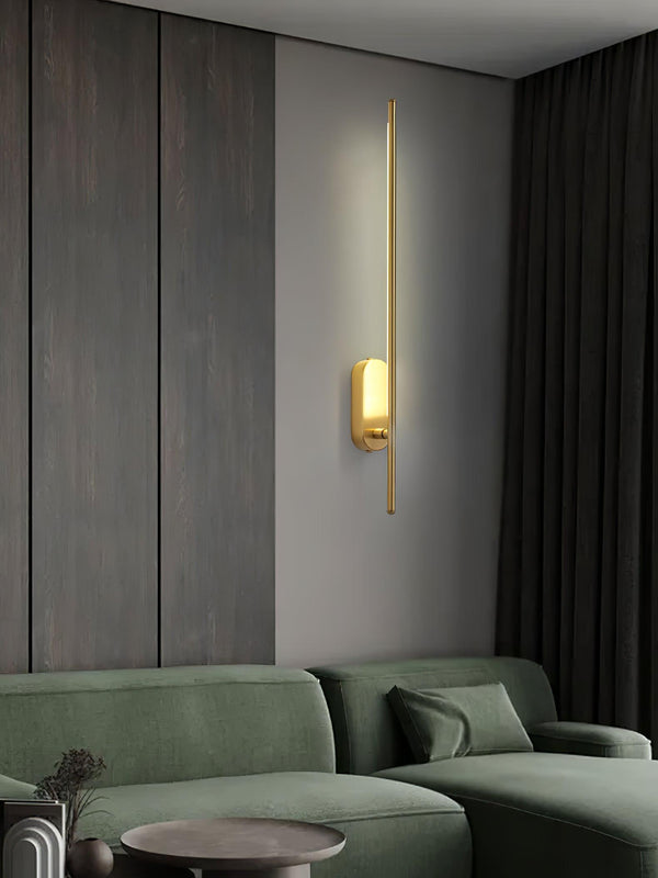 modern brass iron stick plug in wall sconce