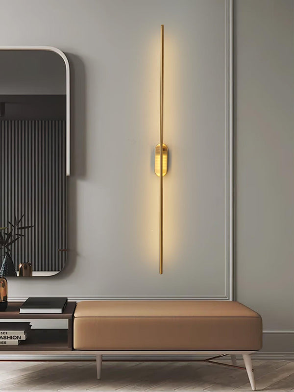 modern brass iron stick plug in wall sconce