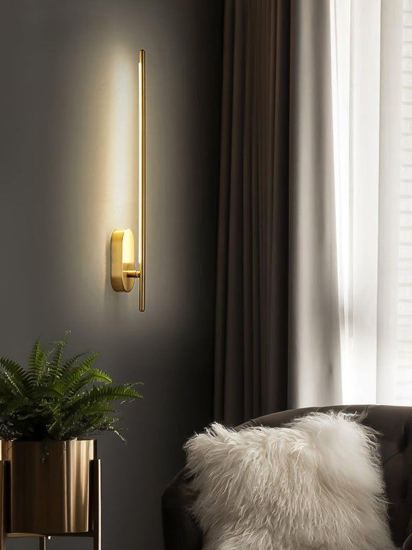 modern brass iron stick plug in wall sconce