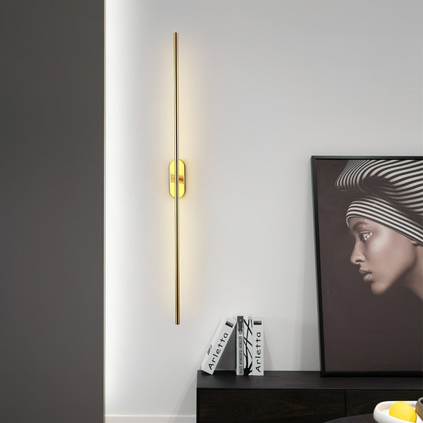 modern brass iron stick plug in wall sconce