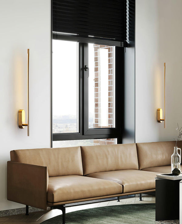 modern brass iron stick plug in wall sconce