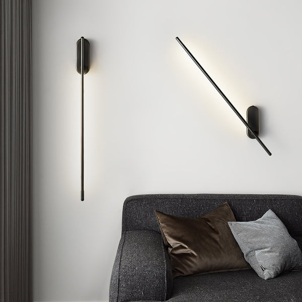 modern brass iron stick plug in wall sconce