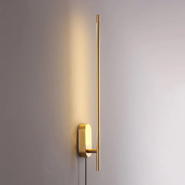 modern brass iron stick plug in wall sconce