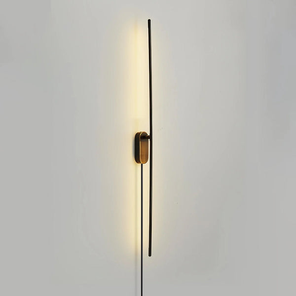 modern brass iron stick plug in wall sconce