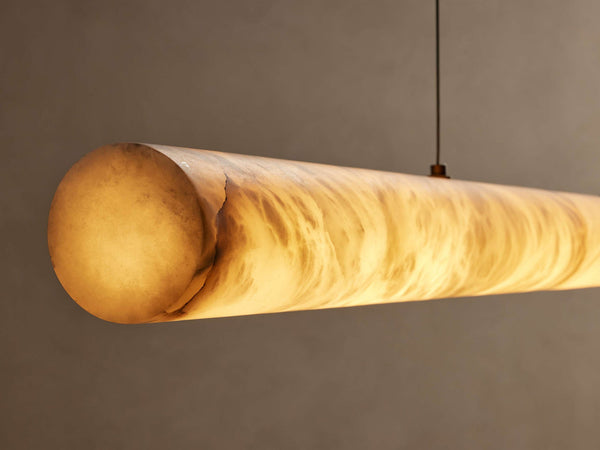 modern brass spanish alabaster linear chandelier