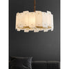 modern brass tiered alabaster chandelier
