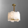 modern brass tiered alabaster chandelier