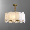 modern brass tiered alabaster chandelier