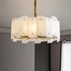 modern brass tiered alabaster chandelier