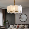 modern brass tiered alabaster chandelier