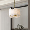 modern brass tiered alabaster chandelier