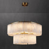 modern brass white alabaster chandelier