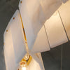 modern brass white alabaster chandelier