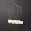 modern brass white alabaster chandelier