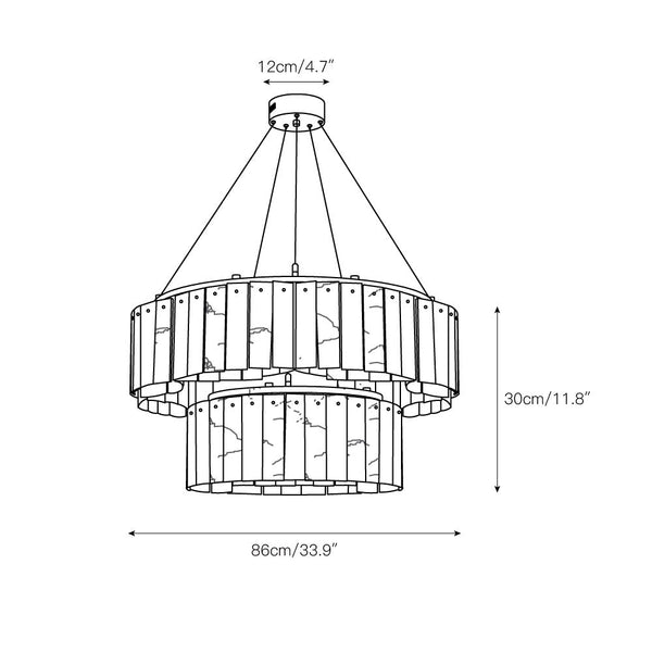 modern brass white alabaster chandelier