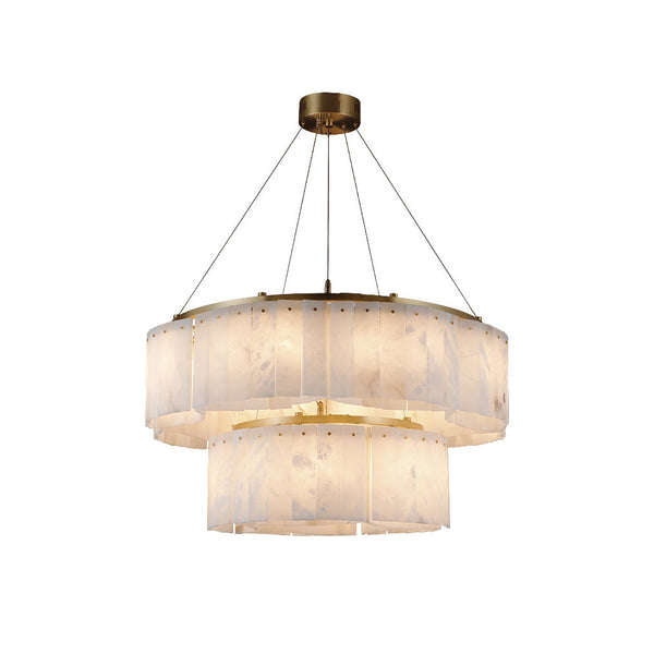 modern brass white alabaster chandelier