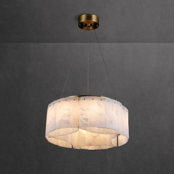 modern brass white alabaster chandelier