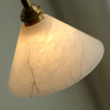 modern brass white alabaster conical pendant lamp