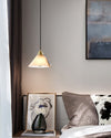 modern brass white alabaster conical pendant lamp