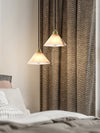 modern brass white alabaster conical pendant lamp