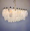modern brass white alabaster glass poliedri chandelier