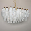 modern brass white alabaster glass poliedri chandelier