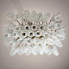 modern brass white alabaster glass poliedri chandelier