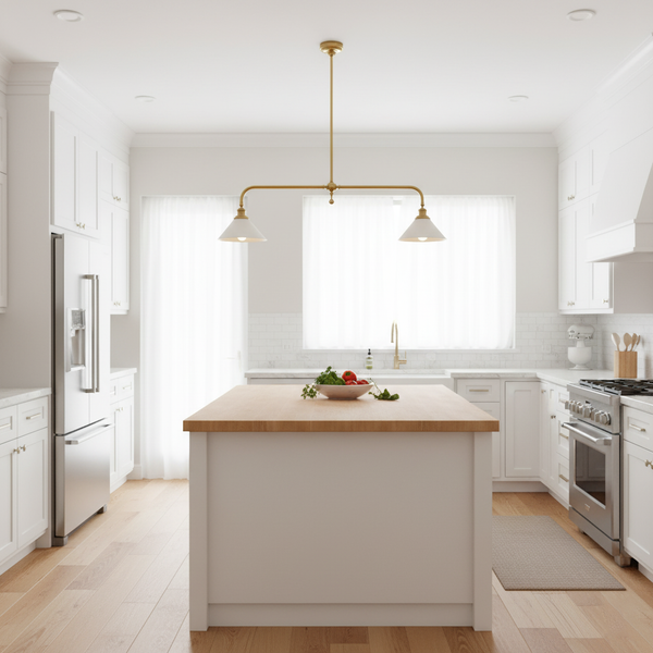modern brass white aluminum linear chandelier