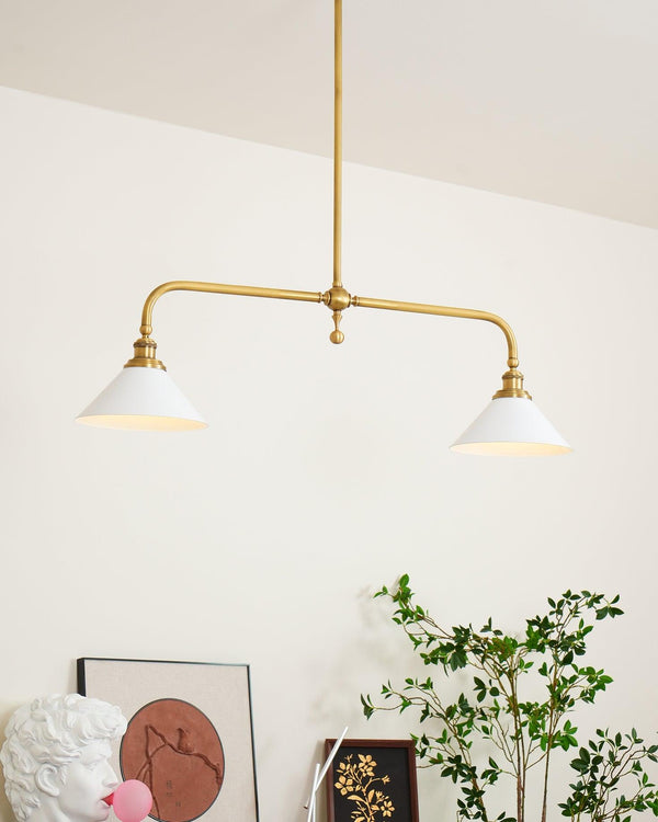 modern brass white aluminum linear chandelier