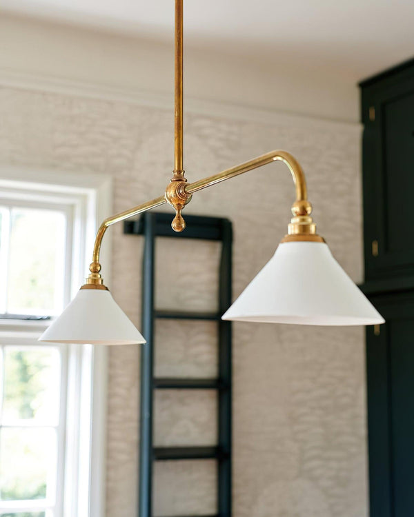 modern brass white aluminum linear chandelier