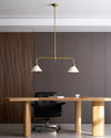 modern brass white aluminum linear chandelier