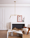 modern brass white aluminum linear chandelier