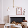 modern brass white aluminum linear chandelier