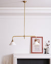modern brass white aluminum linear chandelier