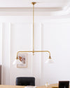 modern brass white aluminum linear chandelier