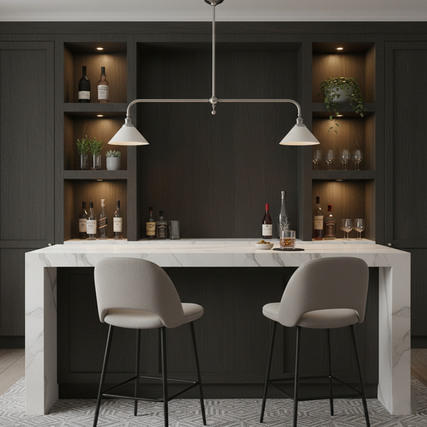 modern brass white aluminum linear chandelier