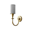 modern brass white fabric charleston wall sconce